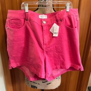 🆕 Lane Bryant Midi Signature fit Mid Rise Pink Shorts